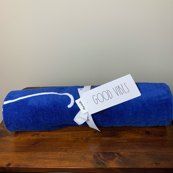 Last One - Rae Dunn “Good Vibes” Beach Towel - Picture 3 of 7